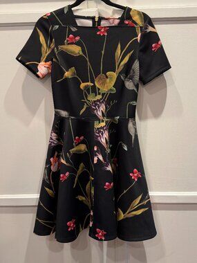 Ted Baker Moven Floral Skater Dress Fit & Flare Size 2 (4/6 US)